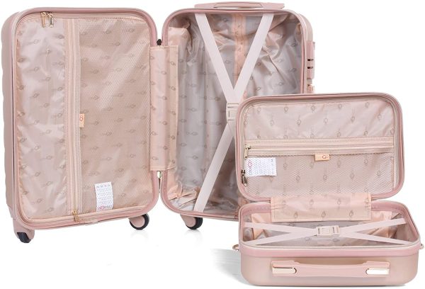 CABIN GO 5590 Set 2 Valigie Trolley Viaggio Rigide ABS, Bagaglio a Mano e da Stiva, Trolley rigido con ruote girevoli 55x40x20 e Bagaglio a Mano rigido 35x27x16 Ryanair Alitalia EasyJet - immagine 2