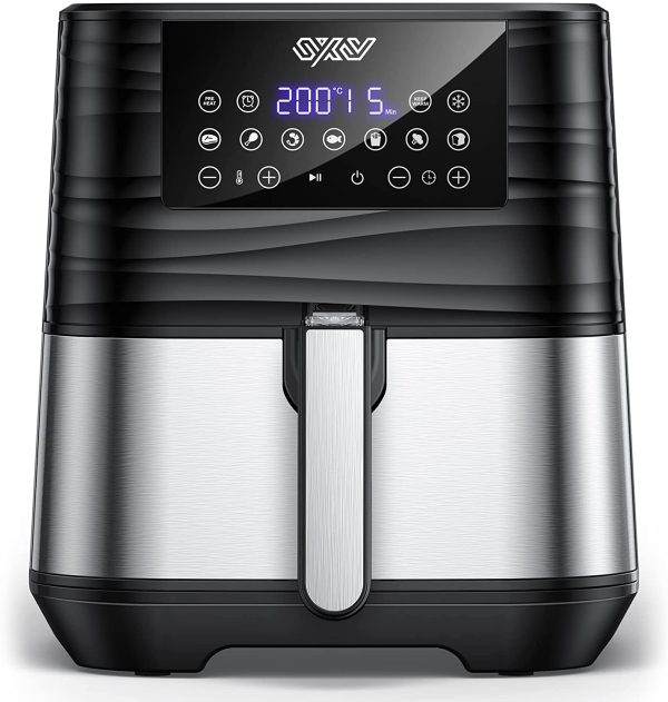 5,5 Litri Friggitrice ad Aria Calda, Air Fryer con 11 Programmi, Preriscaldamento, Display Digitale, Tempo Temperatura Regolabili, senza PFOA&BPA, Ricette, 1700W - immagine 7