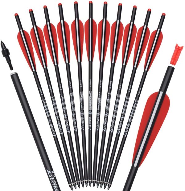 TY Archery 12 x viti per braccio in carbonio, 16, 18, 20, 22 pollici - immagine 3