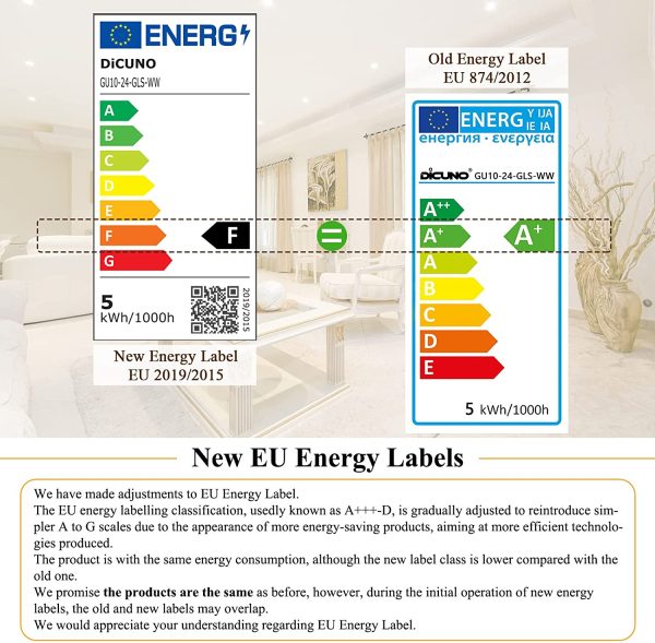 Lampadina LED GU10, 5W, 450LM, Bianco caldo 2700K, Equivalente alogeno 50W, Lampadina LED per faretti GU10, Non dimmerabile, 220-240V, Fasci larghi 120 ??, 6 Pezzi - immagine 9