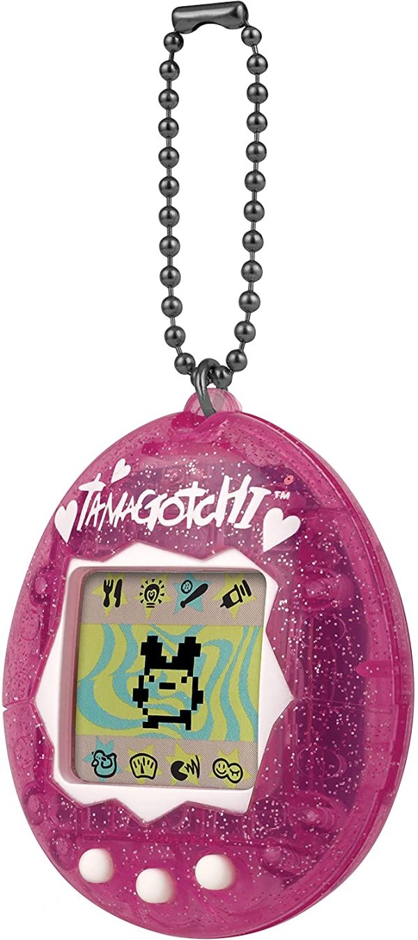 TAMAGOTCHI- Bandai, Gen 2, Conchiglia Glitterata Rosa con Catena, l'animale Domestico Originale di Realt?? virtuale, Colore, 42882