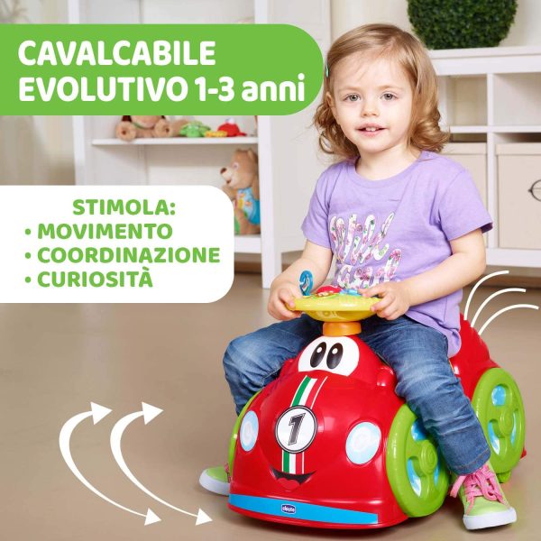 Chicco Macchina Cavalcabile per Bambini All Around, Macchinina Bimba con Clacson che Suona, Ruote Piroettanti e Vano Portaoggetti, Rosso, Max 20 Kg, Giochi per Bambini 1-3 Anni - immagine 6