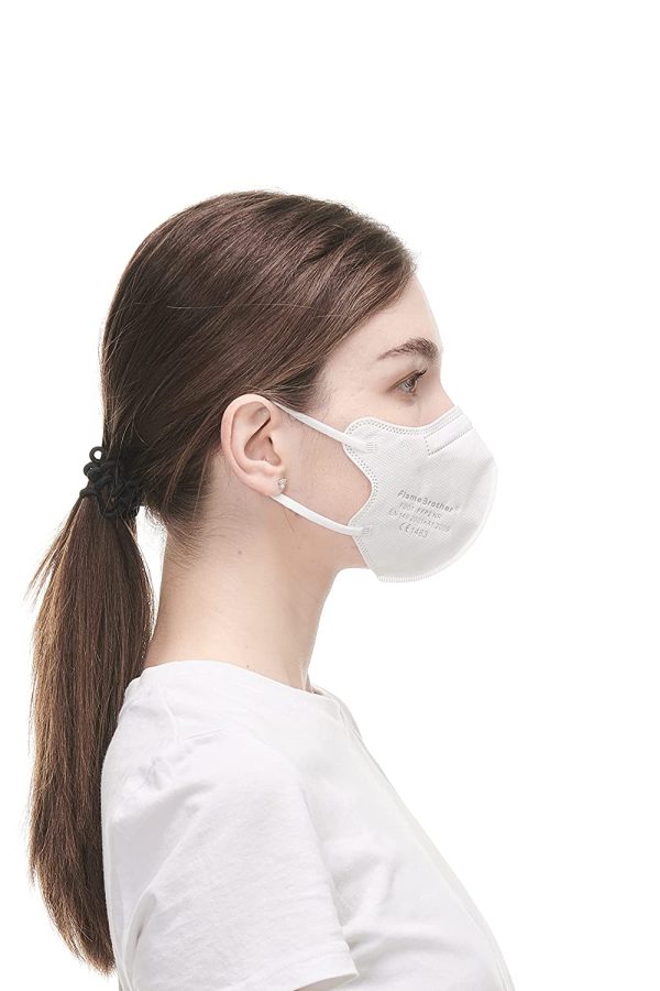 20 Mascherine FFP2 Bianche Taglia Piccola Small Size Certificate CE, Mascherina 4 Strati Senza Valvola, Maschera Facciale di Protezione Certificata e Sanificata, Face Mask con BFE??95, 20 Pezzi - immagine 4