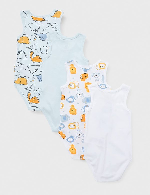 Chicco 4 Body Senza Manica 11565 Set di Biancheria per Bambino e Neonato, 021, 1 Mesi (Pacco da 4) Bimbo - immagine 3