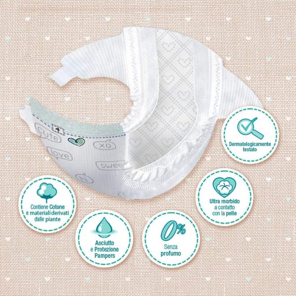 Pampers Naturello Newborn, Pannolini Contenenti Cotone e Materiali Naturali Derivanti dalle Piante, 0% Profumo, Bambini Unisex, Taglia 1 (2-5 kg), Pacco da 35