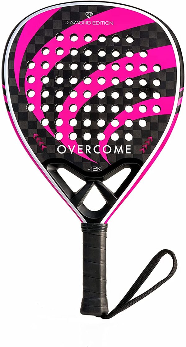 OVERCOME Racchetta Padel Unisex, Padel Racchette Fibra di Carbonio 12K, Diamond, Paddle Racchetta Forma Diamante, Livello Intermedio-Avanzato, Ottimo Bilanciamento - immagine 2