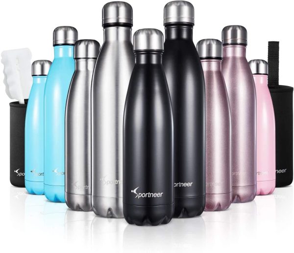 Sportneer Borraccia Termica in Acciaio Inox, Portatile Borraccia Acqua 500ml/750ml, Doppia Parete in Acciaio Inox Coibentato Bottiglia di Acqua, Bottiglia Sportive Thermos, Facile da Pulire - immagine 4