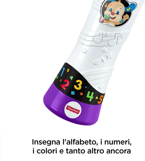 Fisher-Price Microfono Baby Rock, Giocattolo per Imparare Cantando con 2 modalit?? di Gioco, per Bambini 18 + Mesi, FBP33 - immagine 5