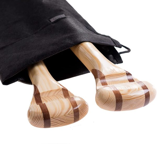 Canoe - Set di 2 pagaie per canoa, modello puro, in legno di pino, 100% ecologico, realizzato a mano in UE + borsa per pagaia - immagine 5