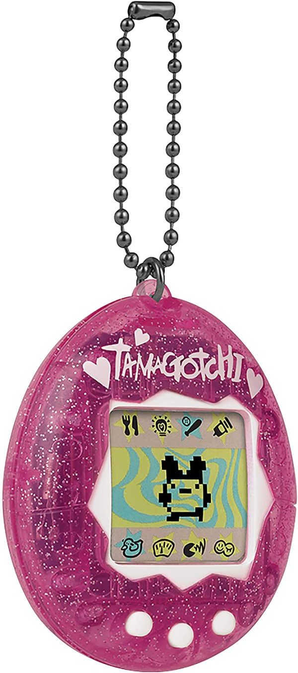 TAMAGOTCHI- Bandai, Gen 2, Conchiglia Glitterata Rosa con Catena, l'animale Domestico Originale di Realt?? virtuale, Colore, 42882 - immagine 3