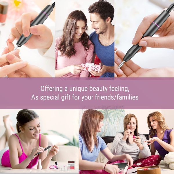 Fresa per Unghie Professionale, 11 in 1 Fresa Unghie Lima Unghie kit Manicure e Pedicure Elettrico Set, 20000 RPM Velocit?? Regolabile per Saloni Professionali, Centri per Unghie Professionali(grigio) - immagine 2