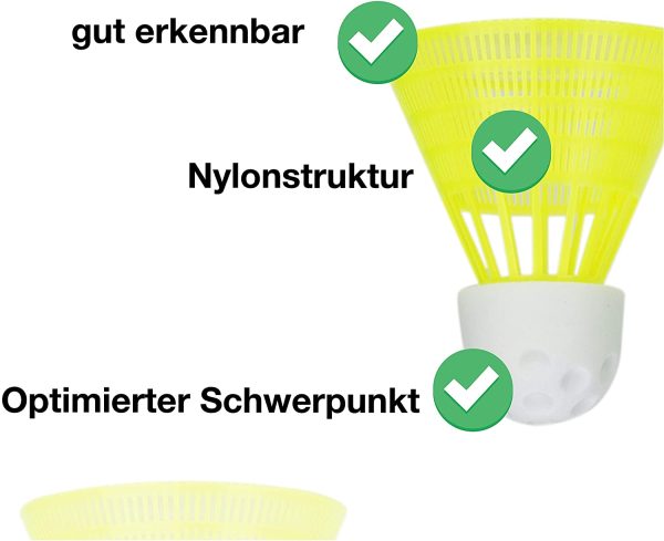 TK Gruppe Timo Klingler Speedbadminton - 5 palline da badminton, per allenamento e competizione, per badminton, per attività all'aperto e al chiuso - immagine 5