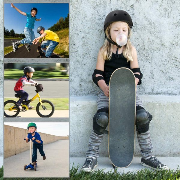 XJD Casco Bici Protezioni Set per Bambini Regolabile Gomitiere Polso Ginocchiere per Skateboard Pattini in Linea Bicicletta Protezione Bambina Certificazione CE(3-13 Anni) - immagine 9