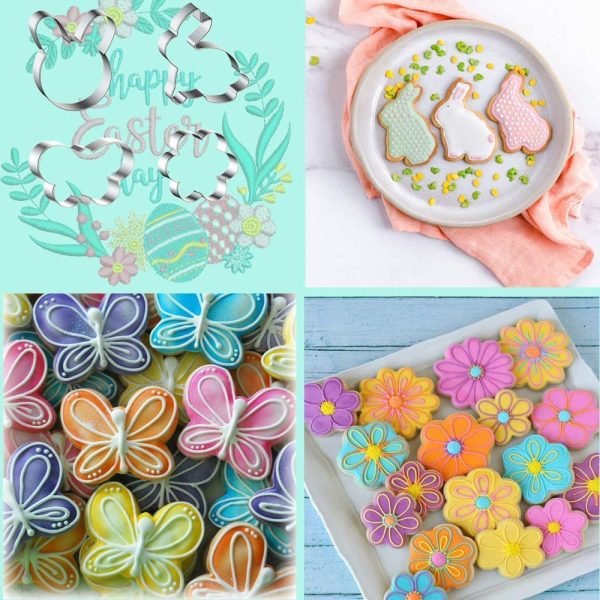 Formine per Biscotti di Pasqua, 7 Pezzi Tagliabiscotti Acciaio Inox Modello Pasqua Uovo, Coniglietto, Testa di Coniglio, Farfalla, Fiore, Pecora, Pulcino Stampi Biscotti Pasquali - immagine 7