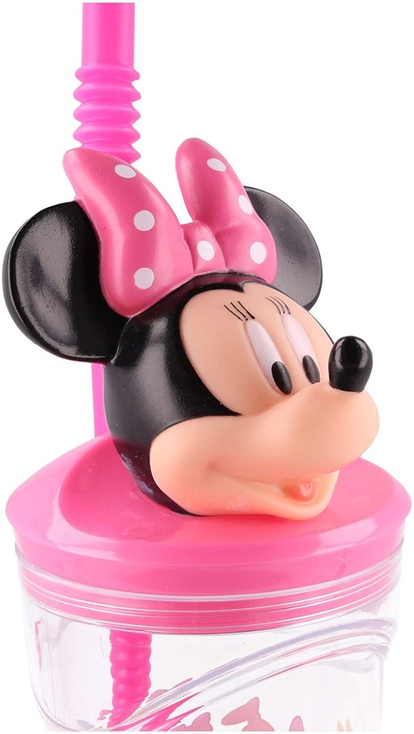 Bicchiere Con Cannuccia E Figura 3d - 360 ml | Minnie So Edgy Bows