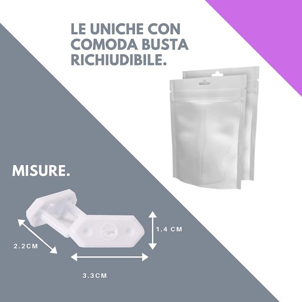 HOUSEVAG? Copriprese per Bambini - 20 Copriprese Bambini Universali Italiane e Schuko, Copri Presa Elettrica per Sicurezza Bambini-Copripresa Elettrica per Bambini CON BUSTA RICHIUDIBILE (Bianco) - immagine 6