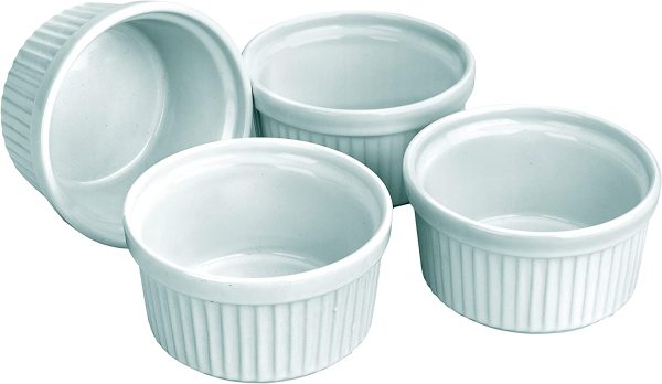 230010 - Set 4 stampi in Ceramica per souffl??, Colore: Bianco, Altezza: 5 cm, capacit??: 0,17 l - immagine 2