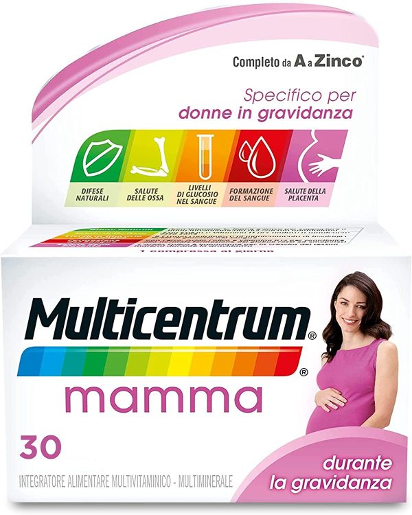 Multicentrum Mamma, Integratore Alimentare Multivitaminico e Multiminerale per le Donne in Gravidanza, con Acido Folico, 30 Compresse - immagine 4