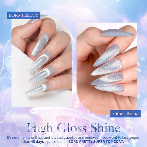 BORN PRETTY Smalto Semipermanente Magnetico Cat Eye, Magnetico Gel Polish Auroras Snowlight Shining Cat Eye Soak Off UV LED Gel Polish - immagine 9