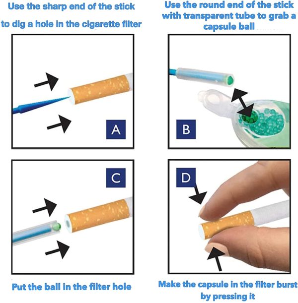 MrBlastin 100 Anguria palline per filtro sigaretta, disponibili in 16 gusti, perline schiacciabili, menta, capsule aromatizzate, perline da inserire nel filtro della sigaretta (Anguria) - immagine 4