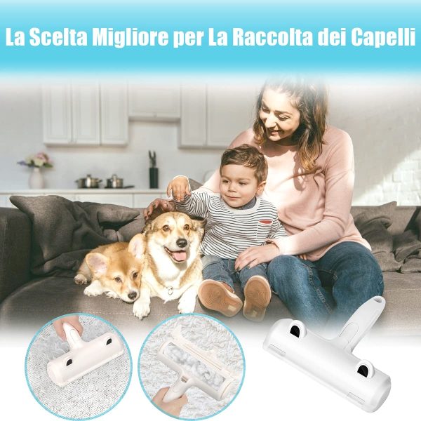 AOGUERBE Togli Peli Animali，Spazzola per La Depilazione per Animali Domestici Spazzola toglipeli per Tessuti Autopulitura Rulli per Rimozione Peli di Cani e Gatti Lavabile Riutilizzabile Rullo