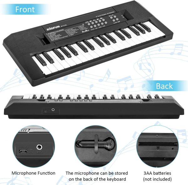 Shayson Tastiera di Pianoforte per Bambini 37 Tasti Tastiera Elettronica Musicale con Microfono Giocattoli Musicali Educativi Regali per 3-8 Anni Ragazze Ragazzi Principianti - immagine 2