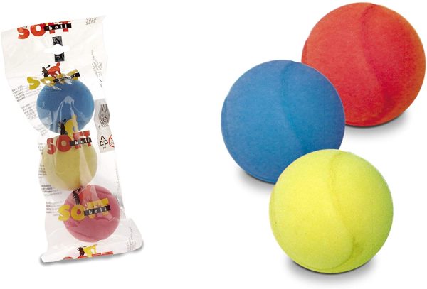 Mondo-14861 Mondo Toys-Palla di spugna per bambini-3 palline morbide per giocare in casa-14861, Multicolore, 1, 14861 - immagine 2