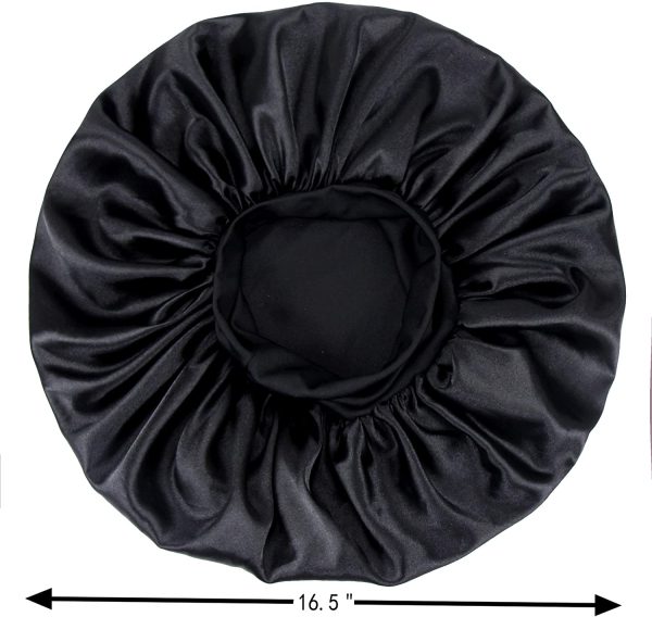 SENGTERM Berretto da Notte con Elastico in Seta Cuffia per Capelli Cappuccio in Raso Elastico Cuffia Notte Seta Traspirante Berretto Notte Cappello Lunghi Cofano Copricapo Berretto Notte Seta Largo