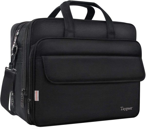 Borsa Porta PC, 17 Pollici Borsa per PC Portatile Notebook Impermeabile Borsa a Tracolla per Laptop Borsa da Lavoro per Uomini Donne Insegnanti Affari Viaggi Scuola Studenti Universitari, Nero