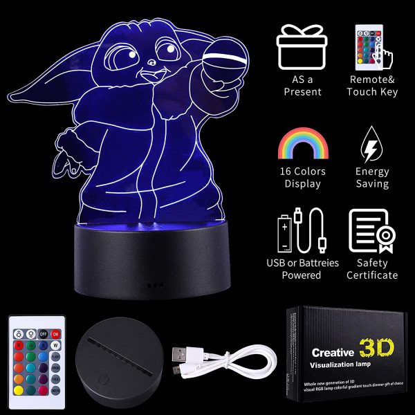 Anime 3d Led Luce Notturna Illuminazione Domestica Creativa Usb Luce Decorativa Touch Lampada Da Tavolo 16 Colori Bar Coppia Partito Luce Notturna Come Regalo Per Gli Amici Di Famiglia - immagine 7