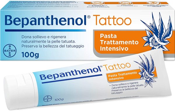 Bepanthenol Tattoo Crema per Tatuaggi con Pantenolo 5%, Senza Conservanti, Profumi e Coloranti, 100 g - immagine 4