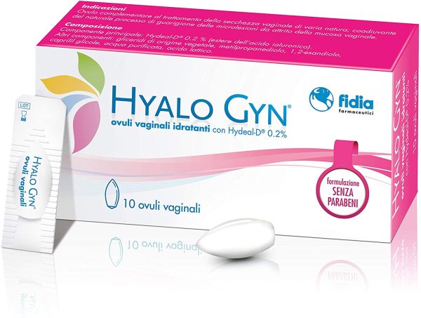 Fidia Farmaceutici Hyalo Gyn Ovuli Vaginali Idratanti Con Hydeal-D 0,2% |10 Ovuli | Formulazione A Rilascio Prolungato Di Acido Ialuronico| Senza Parabeni - immagine 2