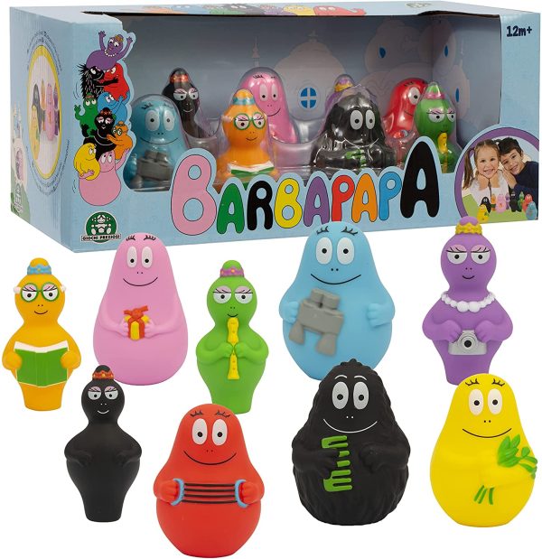 Barbapapà - Set con 9 Mini Personaggi alti 8 cm, Set completo della Famiglia Barbapapà, collezionali tutti, per bambini a partire dai 12 mesi, Giochi Preziosi, BAP07001 - immagine 2