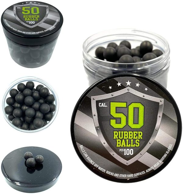 SSR 100 x Hard Rubber Balls Paintballs Training Shooting Reballs for Paintball And Defense Pistols 50 Cal. Palline in Gomma Dura per Paintball e Pistole da Difesa in Calibro 50