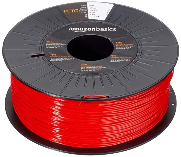 Amazon Basics - Filamento per stampanti 3D, in PETG 1,75 mm, 5 colori assortiti, 1 kg per bobina, 5 bobine - immagine 4