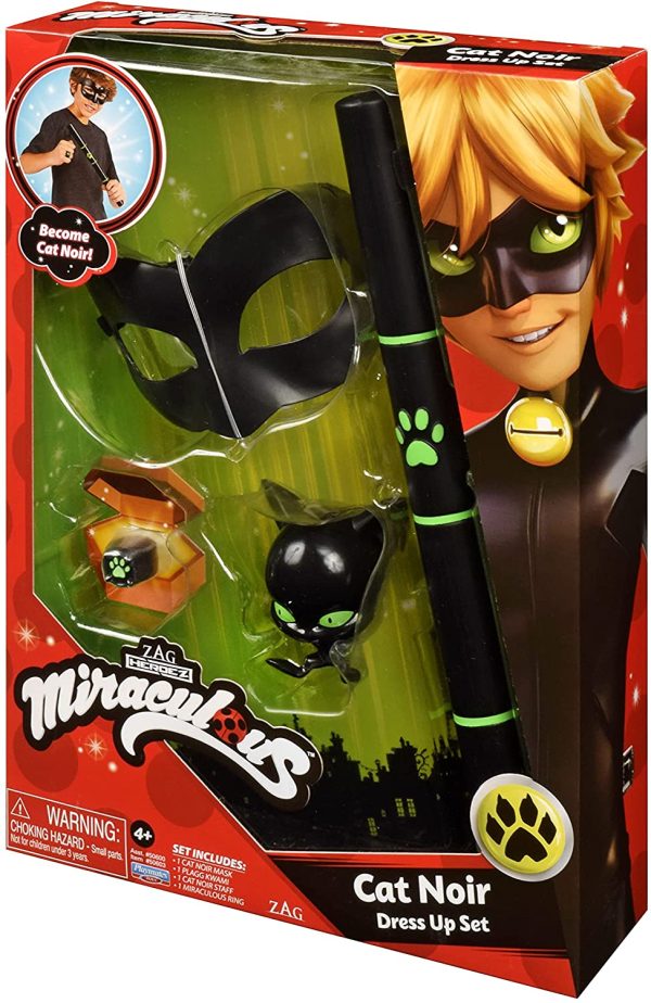 Bandai Miraculous-Kit di trasformazione-Chat Noir-Travestimento e Accessori da supereroe-P50603, Multicolore, P50603 - immagine 3