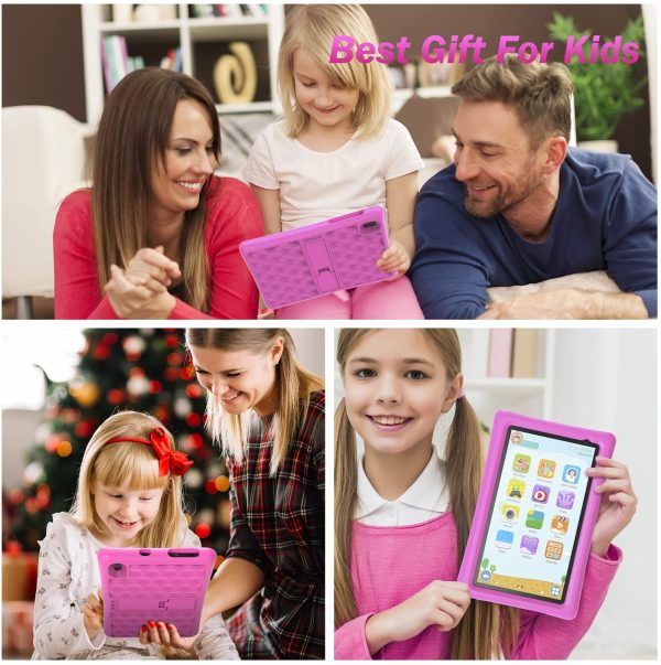 Tablet Bambini  7 Pollici Android 10.0 Tablet Quad Core 2GB RAM 16GB ROM WiFi Bluetooth Istruzione Giochi Software Bambini Preinstallato Con Custodia Tablet Bambini Controllo Genitori (Rosa) - immagine 7