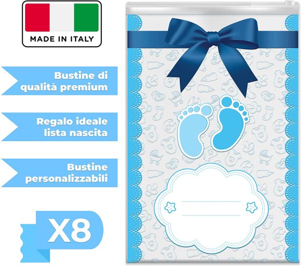 Bustine Corredino Neonato Ospedale - 8 Sacchetti Cambio Neonati - Made in Italy - Kit Accessori Buste - Lista Nascita Beb?? - immagine 9