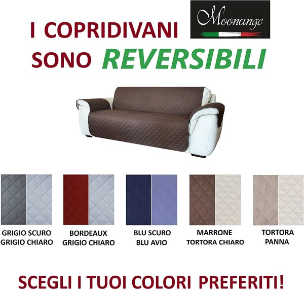 Copridivano 2 Posti con Braccioli Rivoluzionario Impermeabile Reversibile Antiscivolo Copri Divano Relax Antimacchia Antigraffio Cani Gatti Moderno Salvadivano Seduta 120 Cm (Blu) - immagine 4