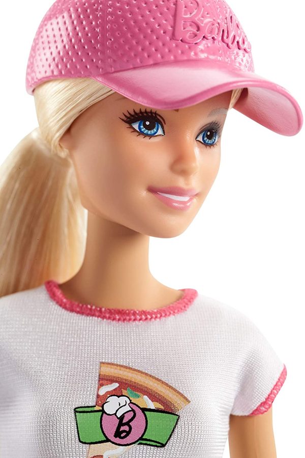 Barbie la Pizzeria con Bambola, Tavolo per Le Pizze, Forno e Pasta da Modellare, Giocattolo per Bambini 3 + Anni, FHR09, multicolore