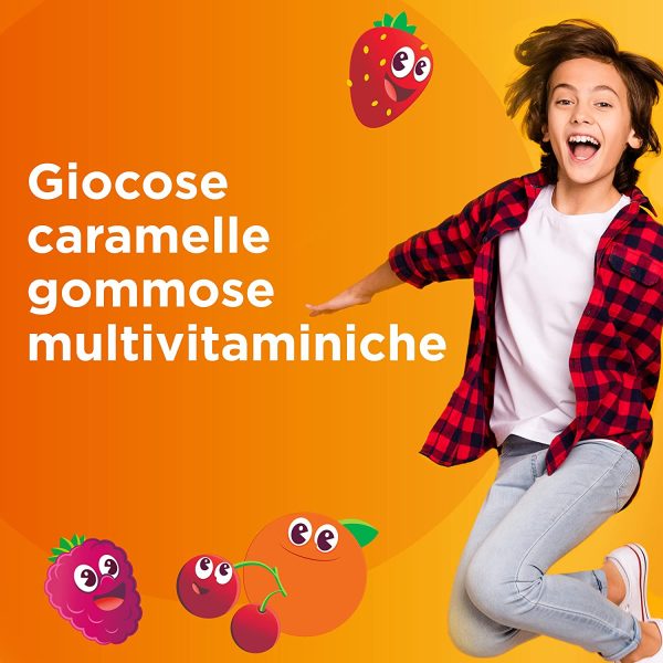 Multicentrum Vitagummy Integratore alimentare di vitamine e minerali formulato per Bambini 3+, con Vitamina D e Iodio, gusto frutta mista, 30 caramelle gommose da consumare dove e quando vuoi - immagine 6