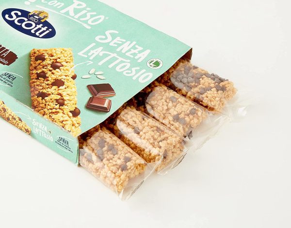 Si con Riso - Barrette Cereali con Riso e Gocce di Cioccolato Senza Lattosio - Snack Senza Olio di Palma - 4 Barrette - immagine 4