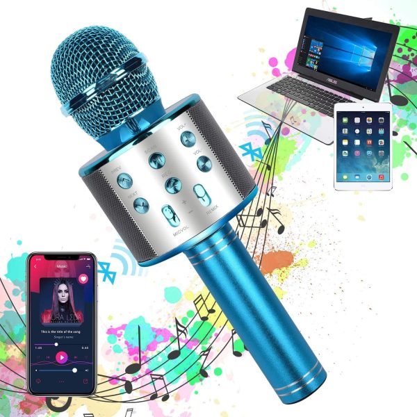 SunTop Microfono Karaoke Bluetooth Wireless, Portatile Microfono Karaoke Bambini con Altoparlante, KTV Karaoke Player per Cantare, Funzione compatibile con Android, PC or smartphone - immagine 6