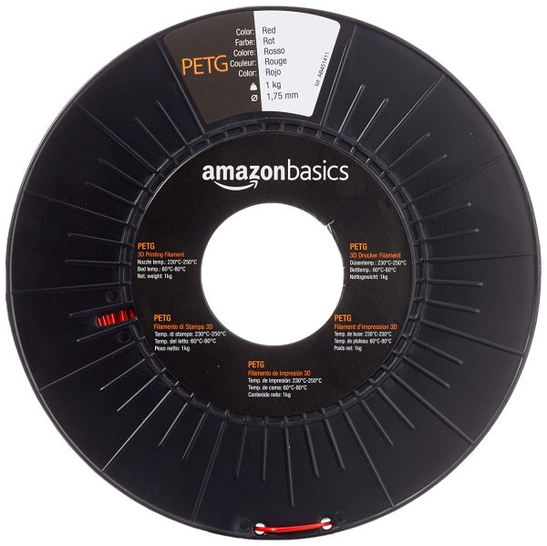 Amazon Basics - Filamento per stampanti 3D, in PETG 1,75 mm, 5 colori assortiti, 1 kg per bobina, 5 bobine - immagine 7