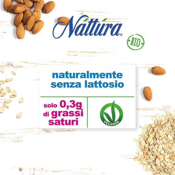 N??tt??ra, Drink Bio Avena e Mandorla, Bevanda ad Alta Digeribilit??, Naturalmente Priva di Lattosio, Senza Zuccheri Aggiunti, Ideale come una Colazione Leggera e Gustosa, Brick da 1 L - immagine 3