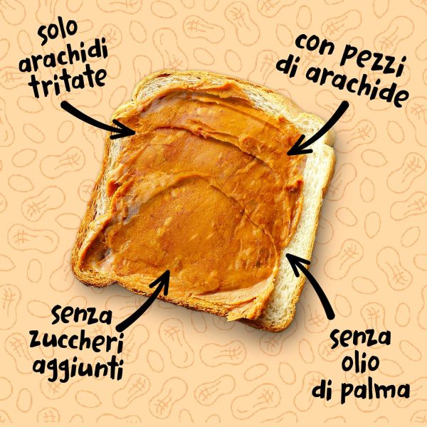 BURRO DI ARACHIDI Proteico Senza Zuccheri Crunchy ?? 1kg Peanut Butter Qualit?? Italiana ?? Burro d??Arachidi 100% Naturale Senza Olio di Palma Degrassato ?? Crema Proteica di Arachidi Spalmabile - immagine 3