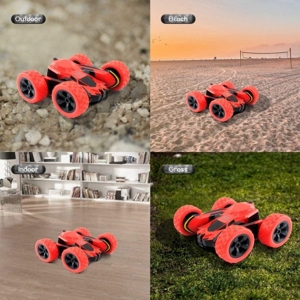 Macchina Telecomandata, 4WD RC Auto Telecomando 360?? Rotazione Acrobatica RC Stunt Car Telecomandate, 1:28 / 2.4GHZ Macchina Radiocomandata per Bambini Giocattoli - Rosso (Batteria Non Inclusa) - immagine 6