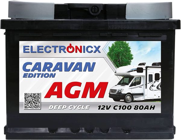 Caravan Edition V2 Batteria AGM 80 AH 12V Motorhome Boat Supply - immagine 3