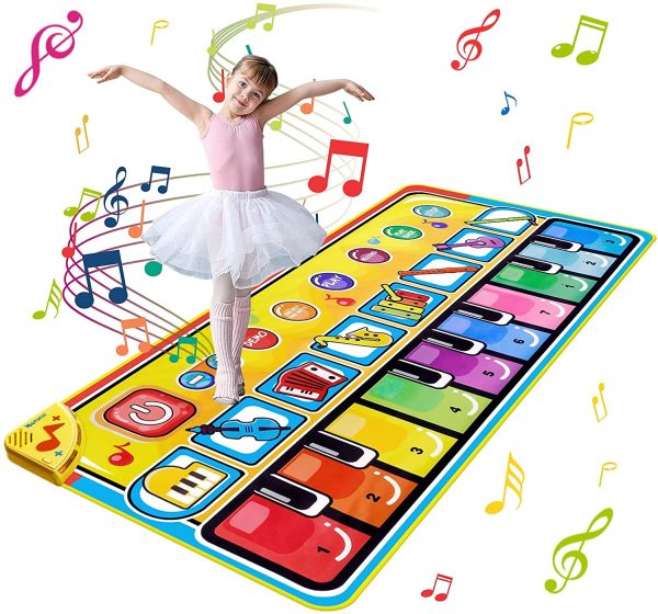 Ballery Tappeto Musicale Bambini, 148 x 60cm Grande Tastiera Pianoforte Musichette Giocattolo Tappetino da Ballo per Pianoforte Piano Mat Educativo Perfetto Natale Regalo per Bambini Bimbi - immagine 2