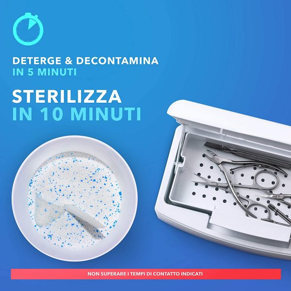 AIESI® Sterilizzante a freddo in polvere per ferri chirurgici dispositivi medici strumenti estetica acido peracetico 2 kg HOSPIDROX # Detergente # Decontaminante # Tempo di contatto 10 MINUTI - immagine 2